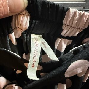 Black A-Line Skirt with Pink Polka Dots